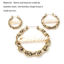 Load image into Gallery viewer, Nameplate Bamboo Earrings
