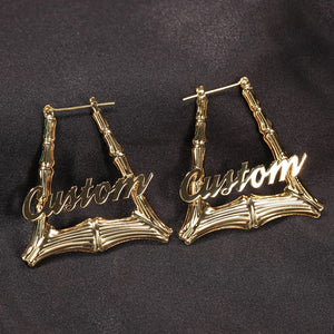 Nameplate Bamboo Earrings