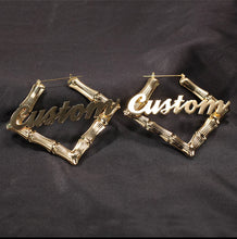 Load image into Gallery viewer, Nameplate Bamboo Earrings
