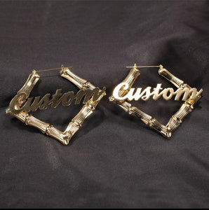 Nameplate Bamboo Earrings